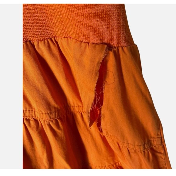 Derek Lam Dress Midi Sleeveless Cross-Strap Orange Size Medium *READ FLAW* - Picture 9 of 9